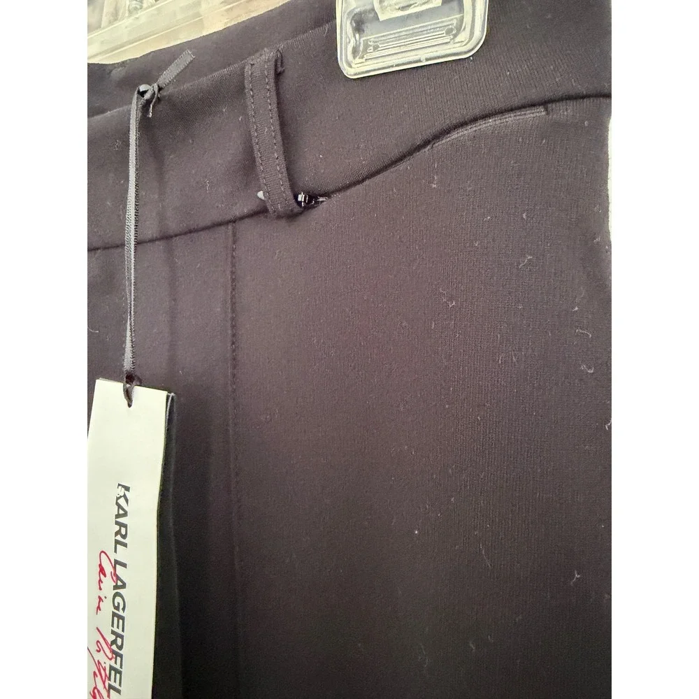Karl Lagerfeld Paris x Carine Roitfeld‎ Black Pintuck Skinny Trousers Ankle Zip